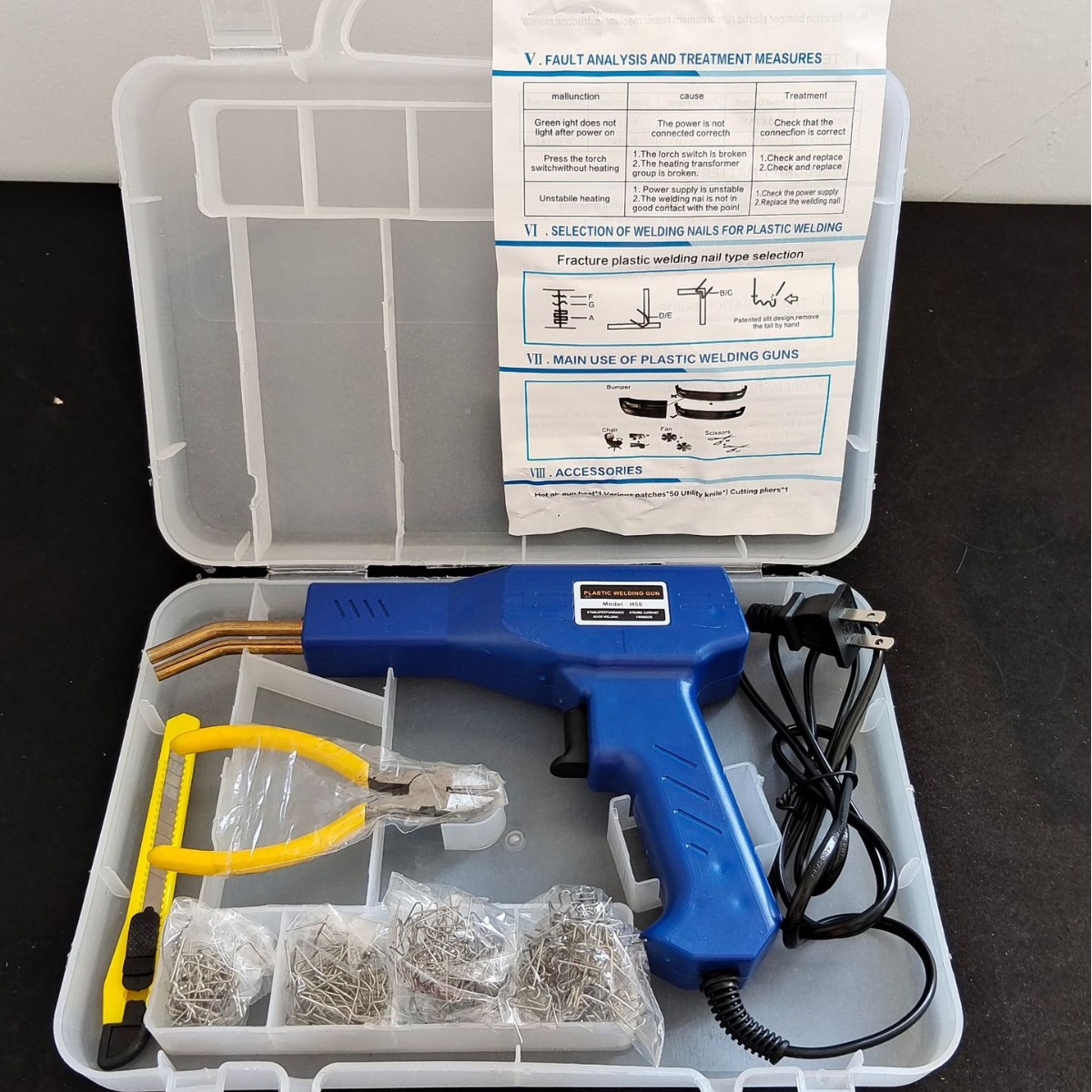 Foreign trade hot sale car bumper repair machine plastic repair repair welding torch welding nail welding rod plastic welding machine hot fuser