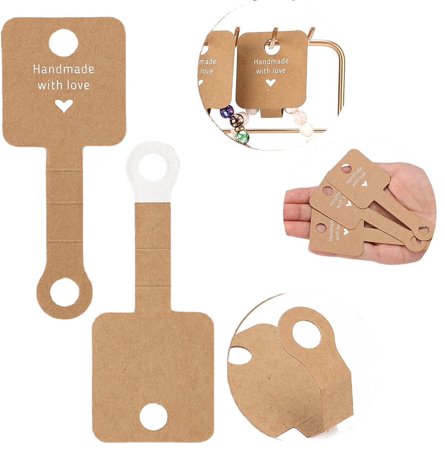 Amazon Hot Sale Display Card 4x 10 Hair Ring Bracelet Folded Card First Jewelry Display Card Jewelry Packaging Folded Card