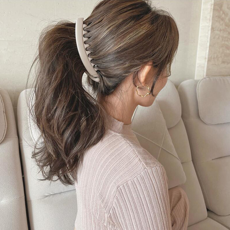 Korean-style New Frosted Large One-character Grab Clip All-match Dark Horsetail Clip with Tooth Hairpin Internet Celebrity Headwear Jewelry