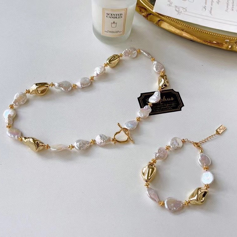 Natural Baroque - Shaped Clavicle Chain - Women's Ins - Style Small - Niche Retro Heart - Shaped Freshwater Pearl Necklace with High - End Sense