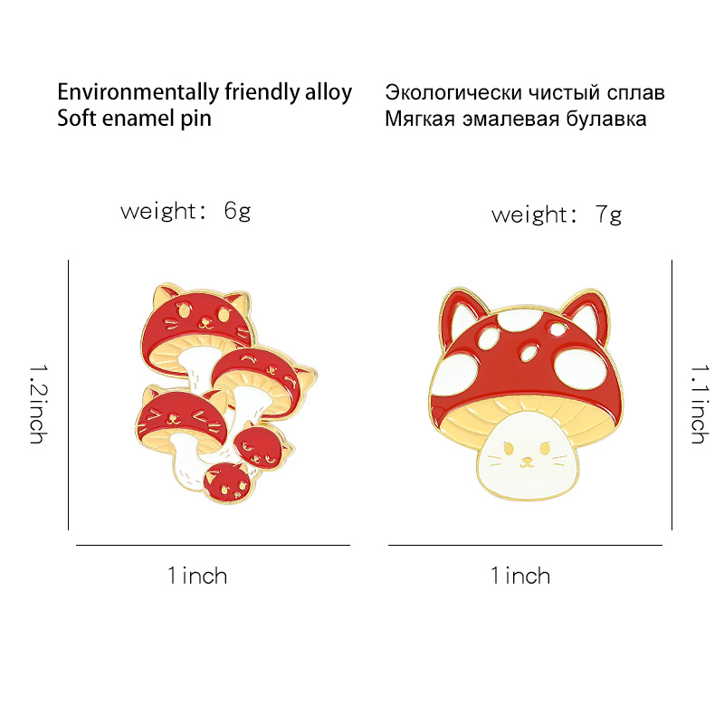 速卖通新款可爱蘑菇小人造型胸针  创意卡通 迷你红蘑菇徽章 批发