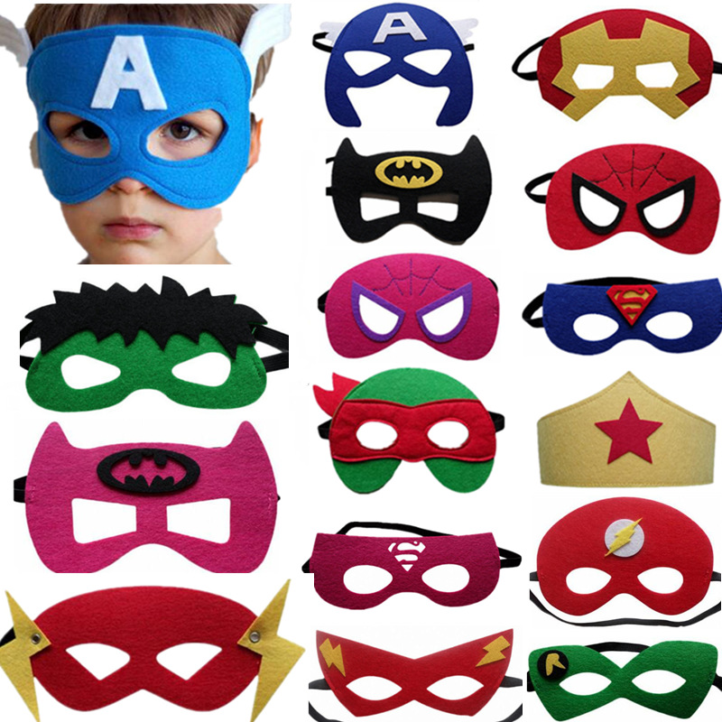 Kids Spiderman Hulk Mask Superhero Felt Mask Halloween Cosplay Holiday Goggles