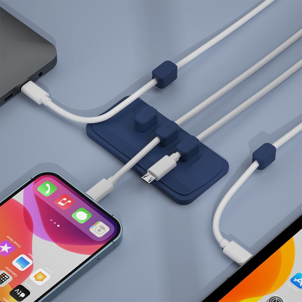 Cross-border hot-selling data line storage magnetic cable office desktop car fixed line seamless self-adhesive Winder