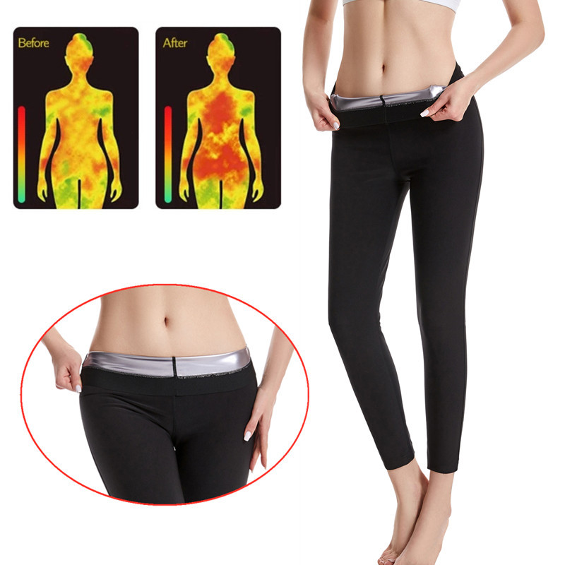 Sweat Pants Men's and Women's Sports Shaper Pants European and American Silver Coated High Waist Belly Tight Pants Shaper Pants Sweat Yoga Pants