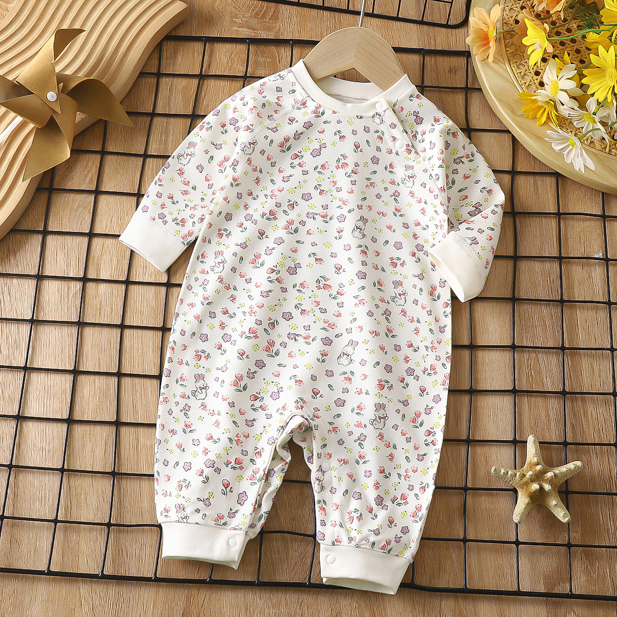 Baby Jumpsuit autumn and winter underwear spring and autumn pure cotton baby pajamas long sleeve romper boneless baby clothes Winter