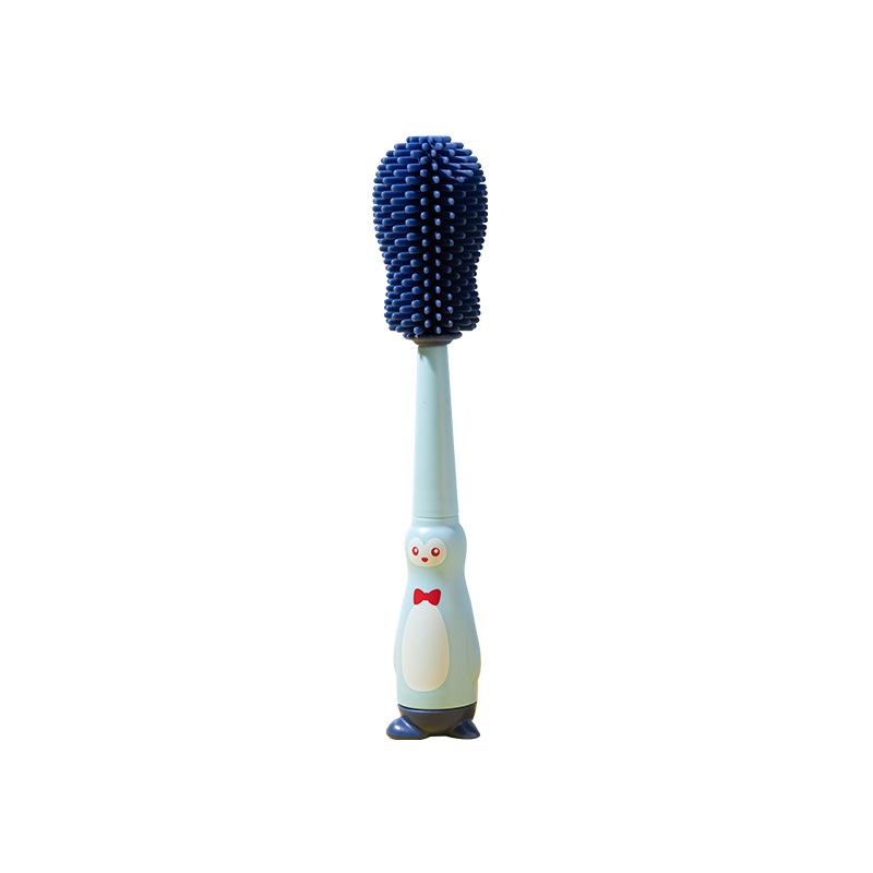 Silicone feeding bottle brush baby special nipple brush straw brush four-in-one cup brush groove gap cleaning brush suit