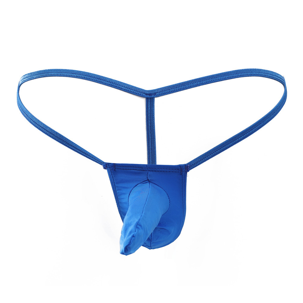 Slim transparent men's silky plain nude ice silk men's T-shaped underwear invisible sexy JJ cover sexy men's underwear