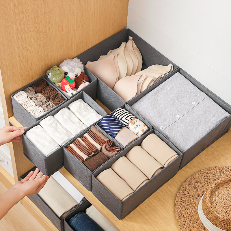 New Clothes Storage Box Household Foldable Non-woven Storage Box Wardrobe Drawer Clothes Underwear Finishing Box