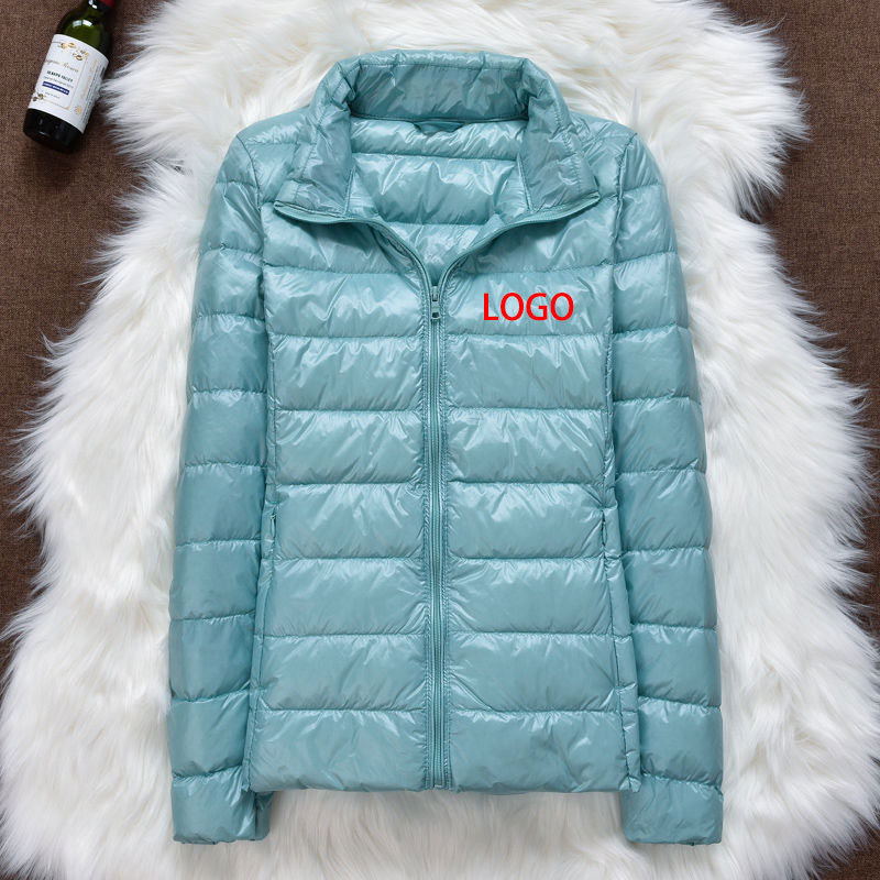 LOGO Printing Printed Down Jacket Men's and Women's Short Lightweight Thickened Korean Style White Duck Down Enterprise Work Clothes Team Clothes