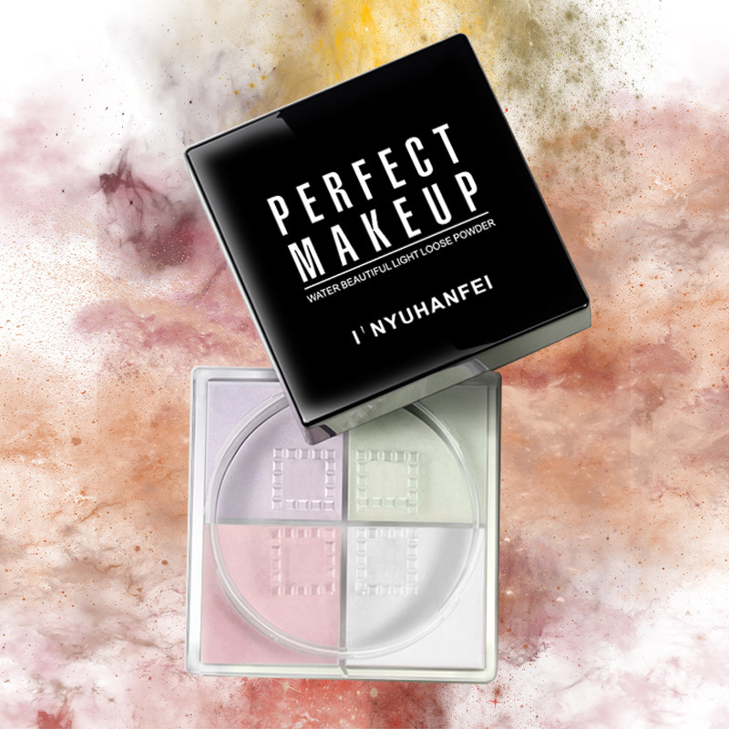 Cross-border makeup four-compartment powder four-color honey powder dumb Pearl is not easy to take off makeup natural light makeup four-compartment powder