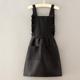Simple-strap princess dress pure black