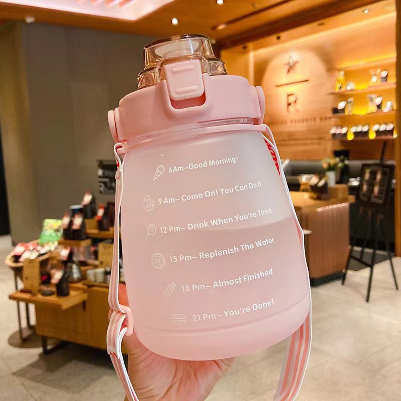 Internet Celebrous Sports Water Cup Women's Summer Large Capacity Portable Suction Cup Cute Big Belly Cup Student Cross-border Water Bottle