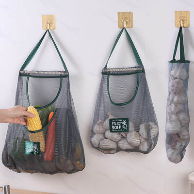 Kitchen Multi-functional Hangable Fruit and Vegetable Storage Hanging Bag Portable Hand-held Ginger, Garlic and Onion Hollow Breathable Storage Bag