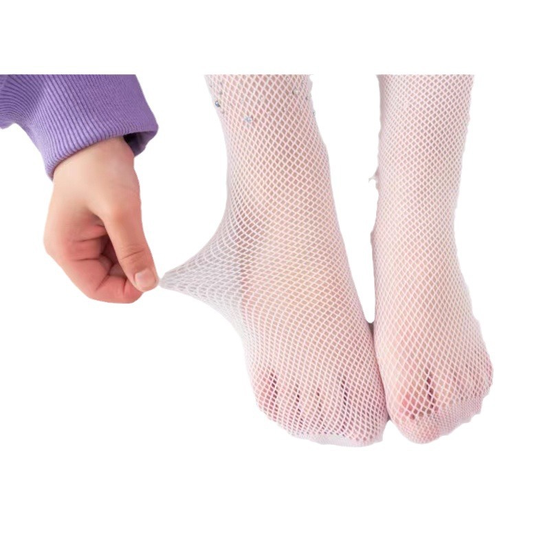 Rhinestone fishnet socks fashion rhinestone bottoming socks hollow bottoming socks White Diamond rhinestone fishnet socks women Wholesale