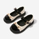 Girls' Leather shoes little girl flat loafers fashion color matching single shoes soft bottom children's shoes student British style shoes