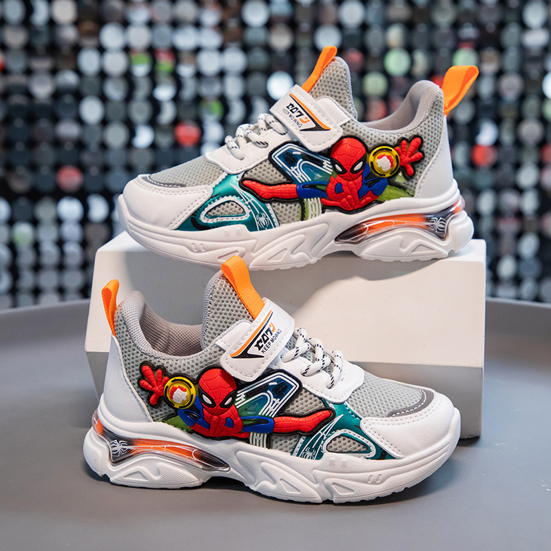 Boys Shoes 2023 Autumn Mesh Children's Sneakers Boys Spider-Man Torre Shoes Big Kids Running Breathable