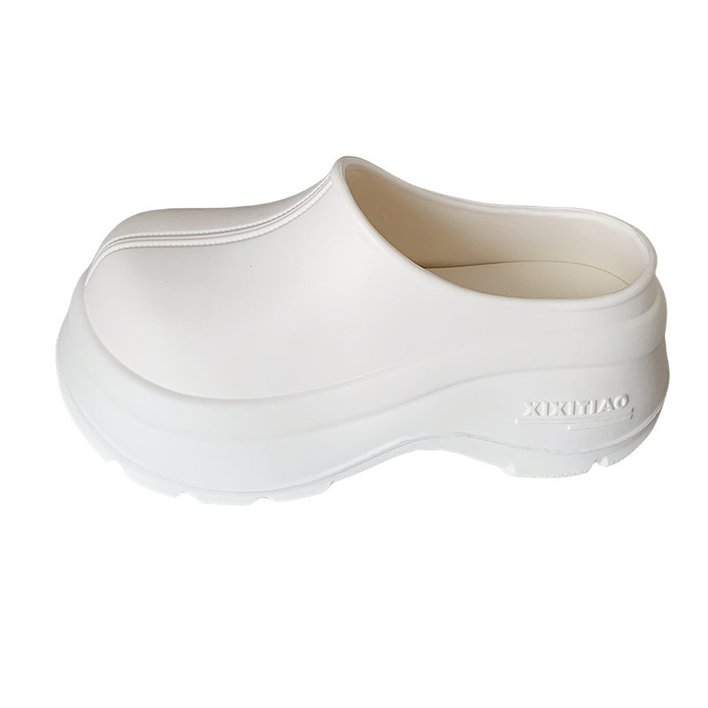 New Solid Color Simple Korean Style Fashionable Summer Girl Eva Feeling Outdoor Thick Bottom Casual Comfortable Baotou Slippers