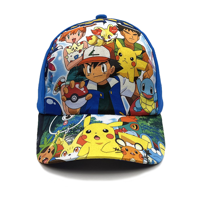 Foreign Trade Cartoon Pokemon Baseball Cap Pikachu Children's Hat Cap Pocket Monster Anime Sun Hat