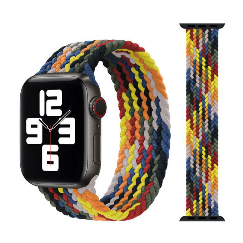 For Apple Watch Apple Watch9 Strap SE87654321 Generation Stretch Single-loop Woven Nylon Strap