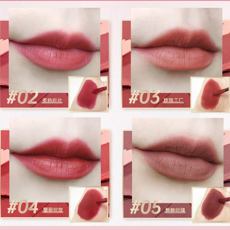 Carmela Red Lip Mud 04 Lip Glaze carmela Matte Velvet Lipstick Makeup Artist Makeup
