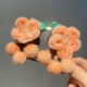 Orange pink velvet flower-1 pair