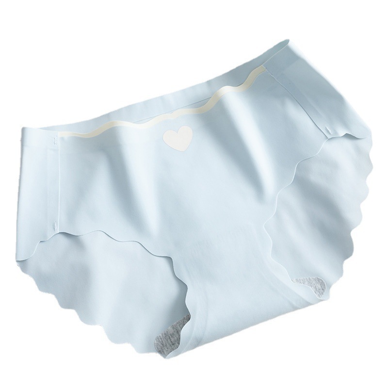 Japanese style thin seamless Ice Silk lovely underwear Women's Mid-waist plus size breathable cotton crotch sexy girl briefs