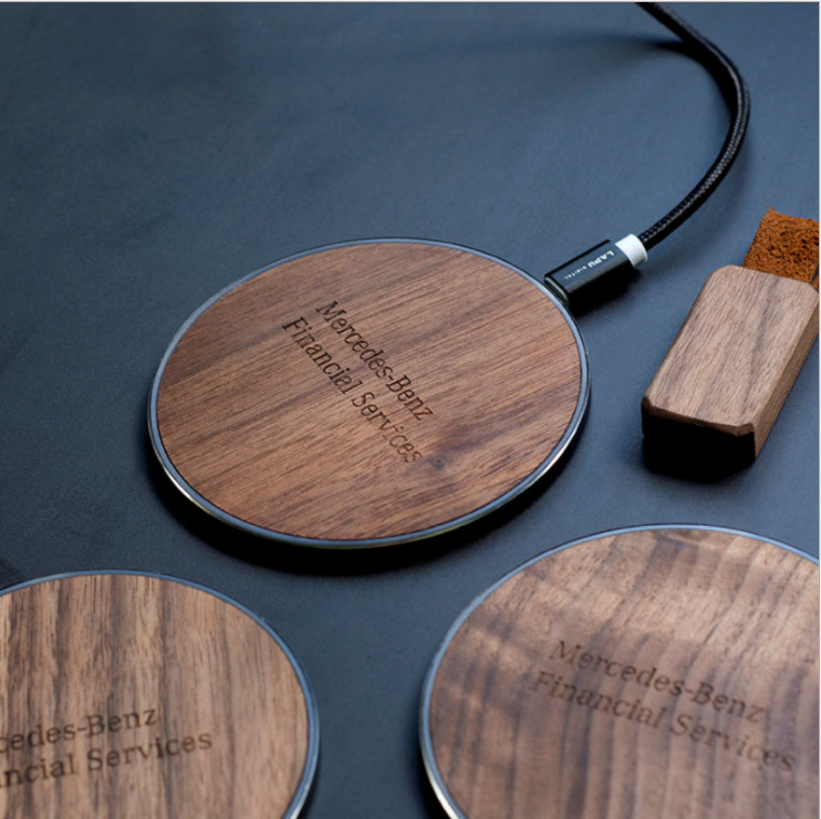 New bamboo wireless charger for Apple Android mobile phone creative wooden charger factory can be set Wholesale
