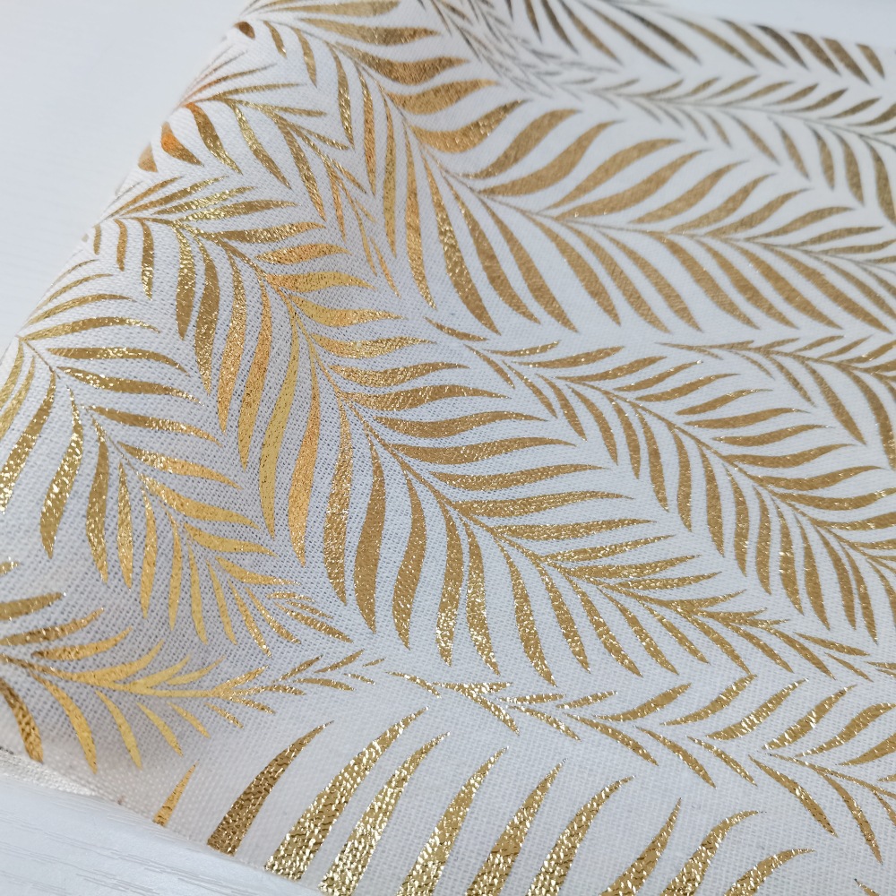 Yiwu Production Spot Bronzing Color Leaf Trimming Polyester Cotton Table Flag Holiday Dinner Banquet Christmas Decoration