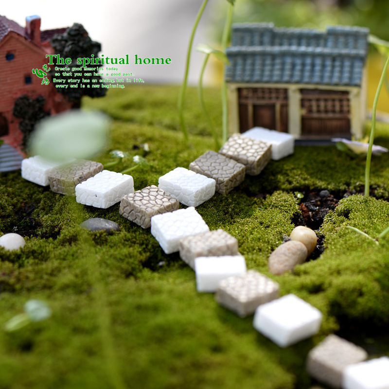 Moss micro landscape ornaments creative resin ornaments ladder steps diy fleshy ornaments