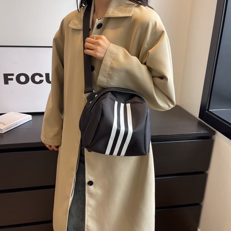 Summer striped nylon cloth turtle bag shell bag trendy crossbody bag casual large capacity casual trendy small bag