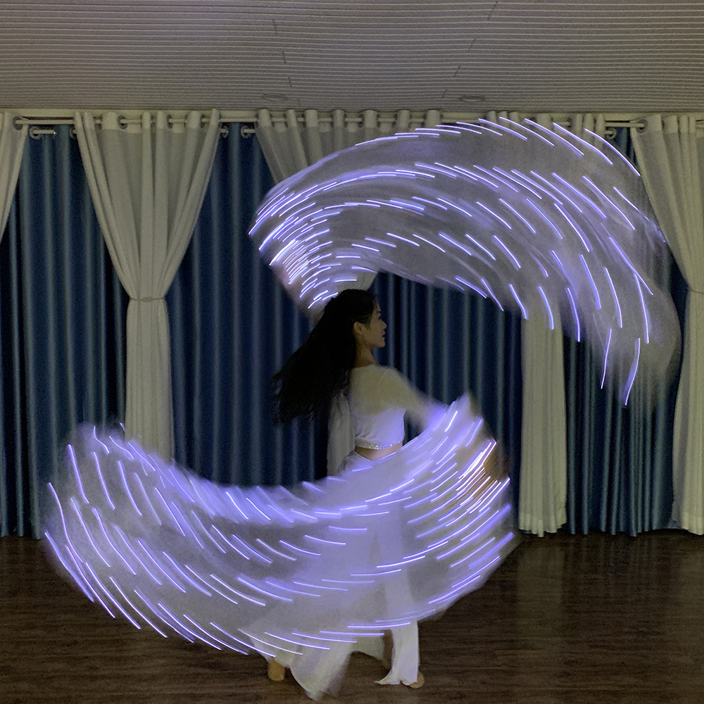 New dance props led luminous fan gradient table performance Oriental dance belly dance bar
