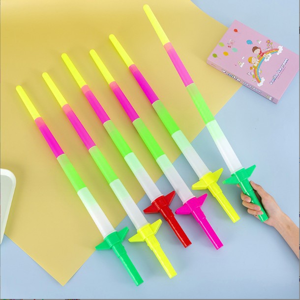 Large luminous four-section stick concert cheer glow stick children's telescopic sword toy stall night market hot wholesale