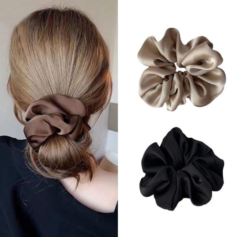 Simple large ball head large intestine hair band women's high-grade autumn and winter ponytail hair rope ins Korean fashion hair accessories