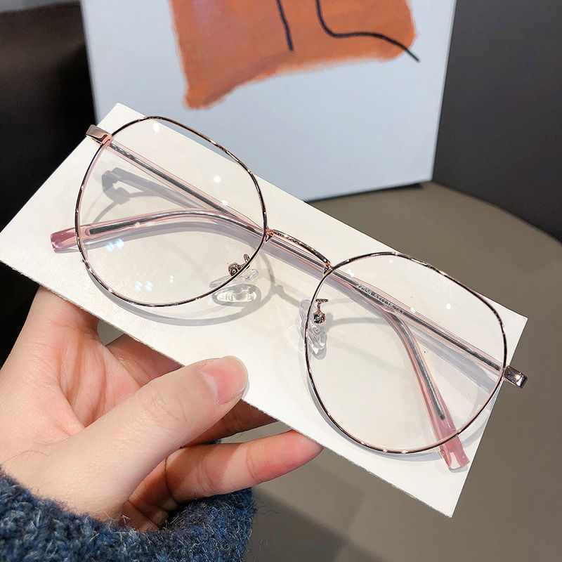 Glasses for female students Korean version of myopic degree without makeup artifact face small anti-blue light radiation flat light eye frame for men