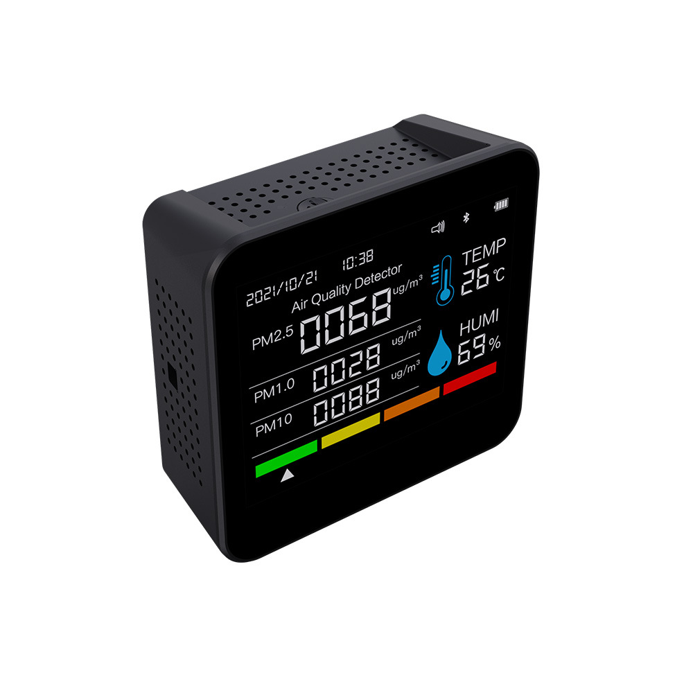 Bluetooth 9-in-1 carbon dioxide CO2 detector household PM2.5 air quality dust air pollutant detection
