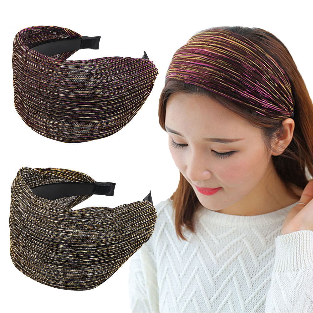Wide brim bright silk hairband Korea white hair cover broken hair with tooth headband headdress hair band hairpin hair accessories wholesale cross-border