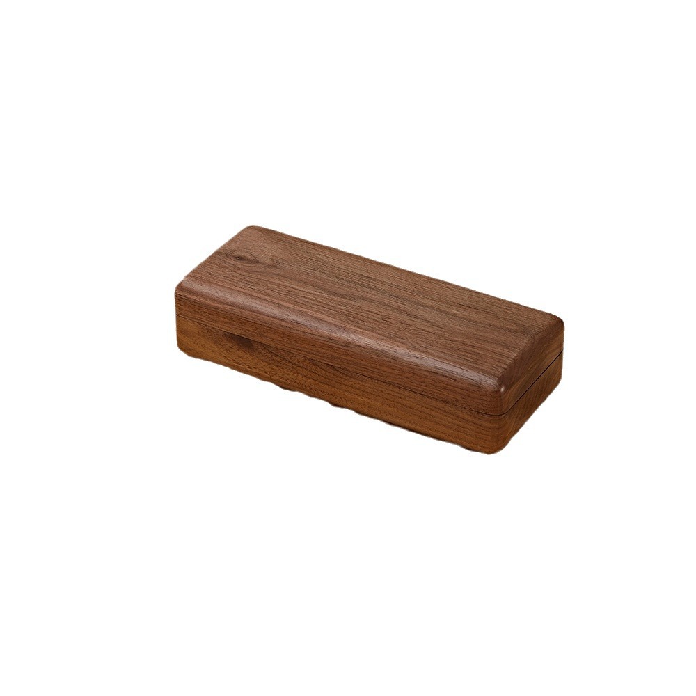 Black walnut wood solid wood glasses box storage sense compression-resistant portable myopia gift wooden box glasses box wholesale