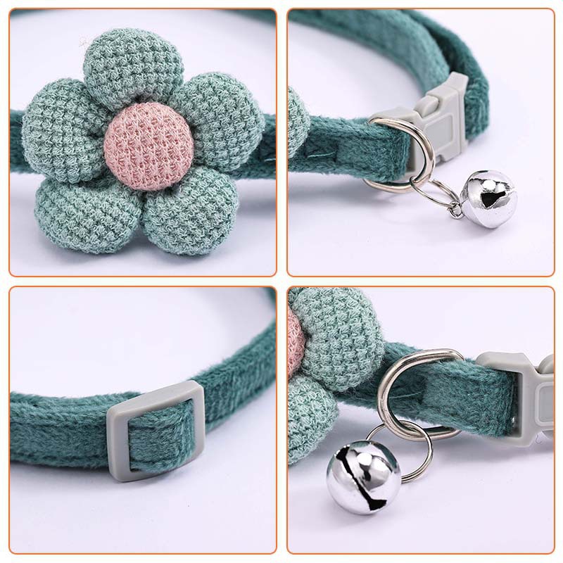 Amazon Dog Collar Flower Cat Dog Jewelry Pet Collar Bell Small and Medium Size Cat Dog Cat Collar Cute