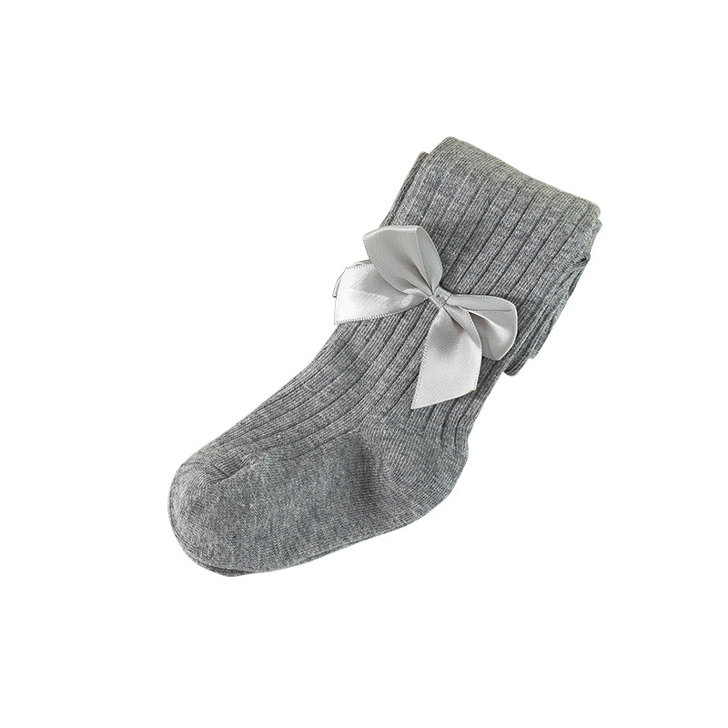 Cross-border supply of large bow straight children's pantyhose spring and autumn thin big pp baby infant bottoming socks