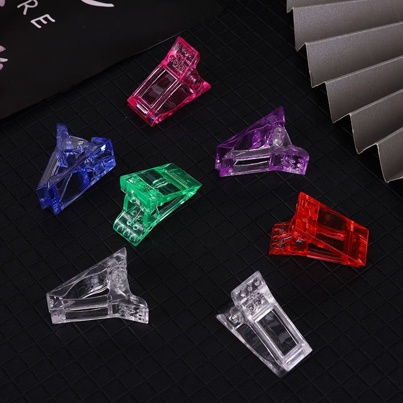 White Transparent Plastic Clip Fixing Clip Crystal Extension Glue Nail Sheet Stereotype Nail Mold Tool Nail Clip