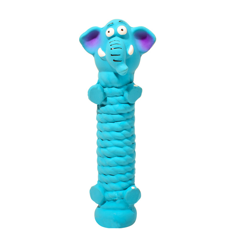 Pet Latex Toy Standing Rope Elephant Hippo Animal Shape Molar Bite Resistant Latex Vocal Dog Toy