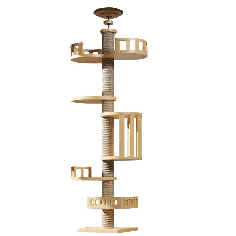 Tongtianzhu cat climbing rack cat toy cat scratching board wholesale source factory solid wood bold solid indomitable cat column