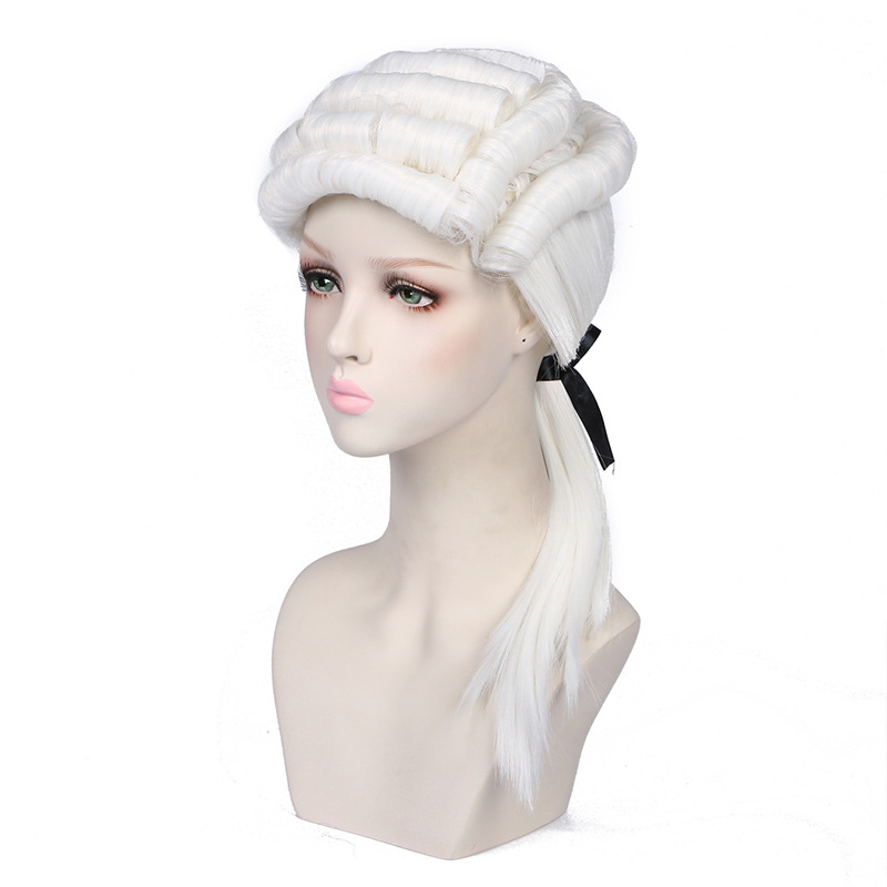Lawyer Wig Judge Hat American Gentlemen's Ball Party Wig Holiday Supplies European and American Court Judge Wig