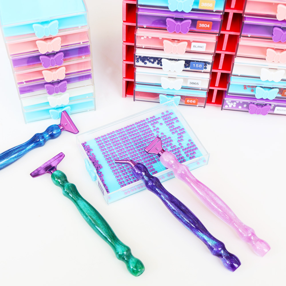 Diamond Painting New Style Turnout Drill Tray Multifunctional Sieve Drill Point Drill Tray Drawer Funnel Tray DIY Diamond Embroidery Tools suit