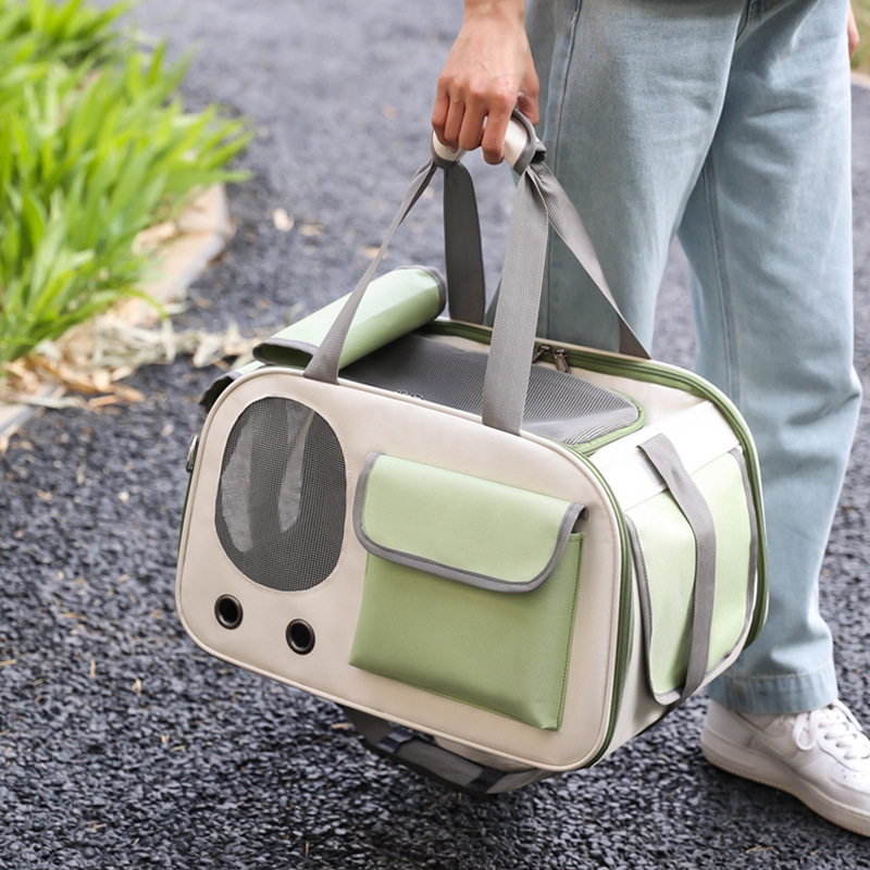 Pet breathable cat bag foldable adjustable length cat out handbag shoulder bag pet supplies wholesale