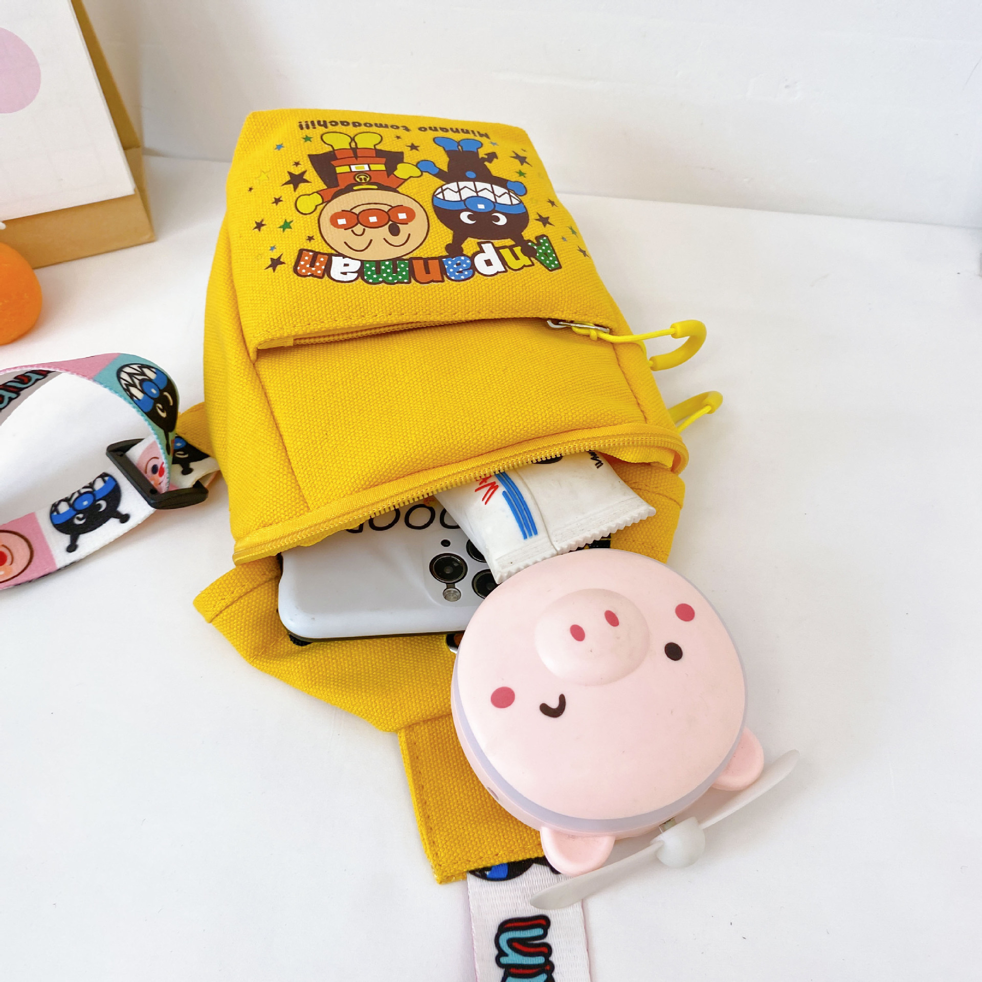 Internet Celebrity Children's Small Satchel New Trendy Fashionable Student Canvas Chest Bag ins All-match Wide Band Shoulder Crossbody Bag