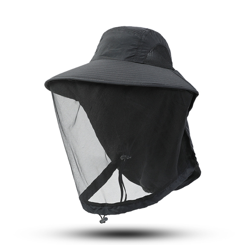 Anti-mosquito Hat Outdoor Fishing Hat Men's Face Covering Sunscreen Breathable Mesh Mask Night Fishing Anti-insect Women's Anti-bee Hat