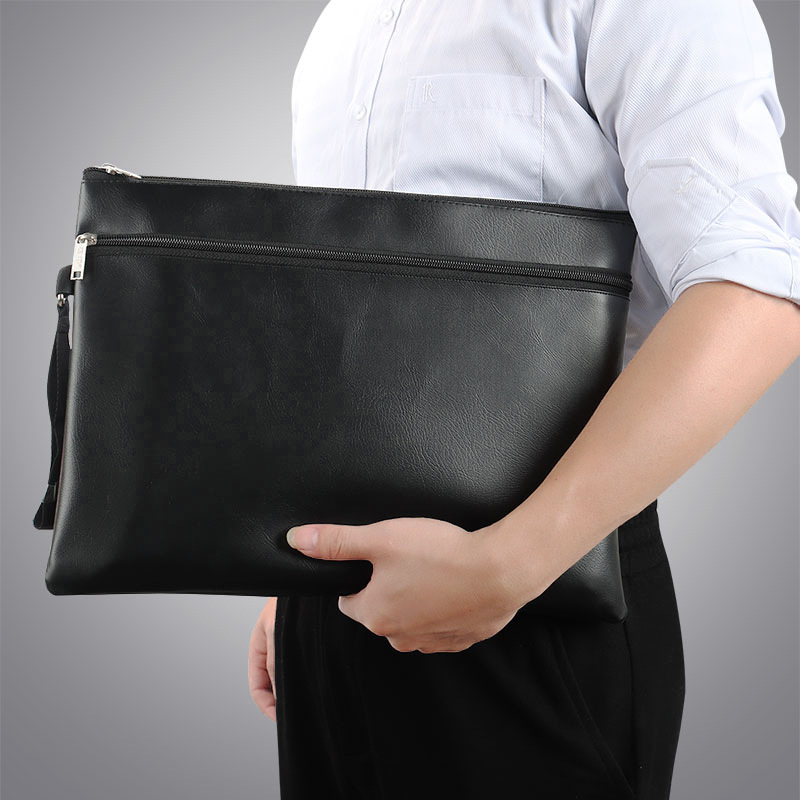 Jerry Men's Document Bag Fashion Wallet Business Portable Handbag Clamp Bag Men's Handbag Custom LOGO