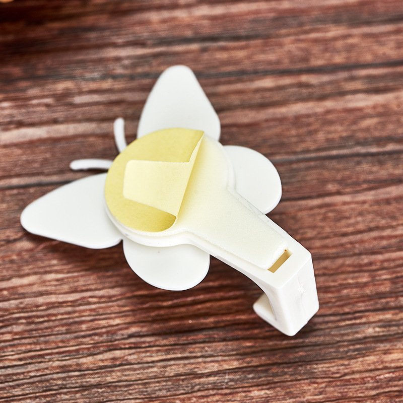 Creative Cartoon Plastic Small Butterfly-Shaped Hook Home Wall Door Punch-Free Hook Six Pack