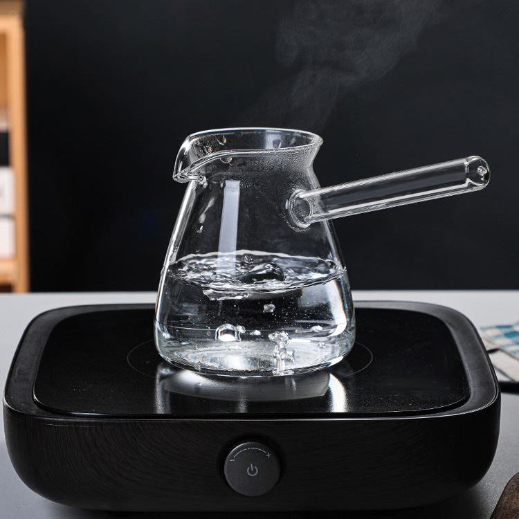 Coffee Pot Side Pot Household Transparent High Borosilicate Heat Resistant Glass Boiling Teapot Hot Milk Pot Coffee Set Tea Set